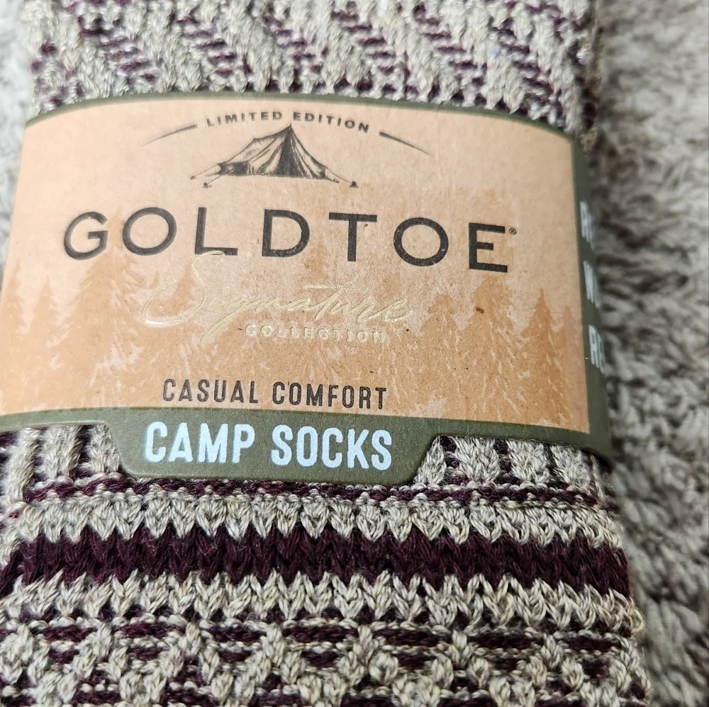 Goldtoe Signature Collection Men's Fair Isle Reverse Knit Crew Camp Socks 2pk